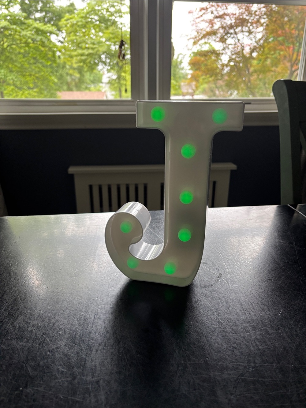 Light-Up Letter J Marquee with Multi Colored Light Up Bulbs
